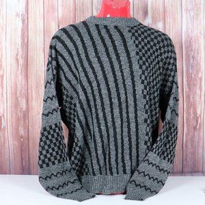 VTG Le Tigre Big Man Knit Sweater Geometric Retro